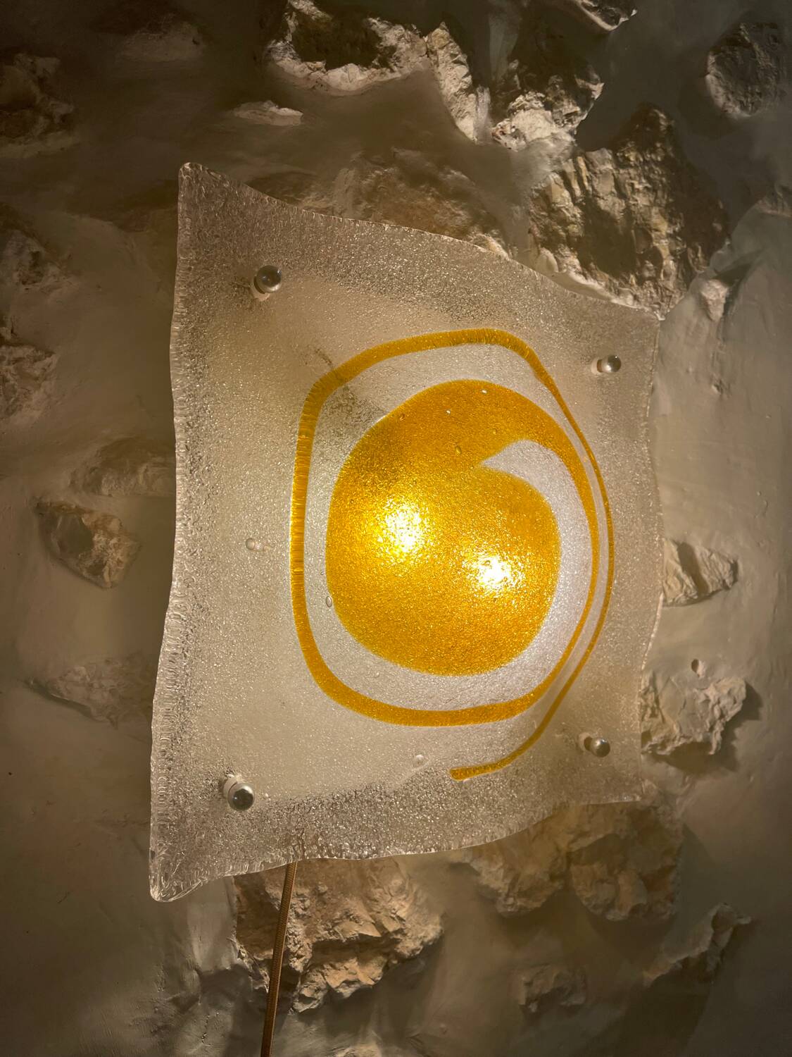 Mazzega two-tone Murano glass wall lamp, Italy 1970