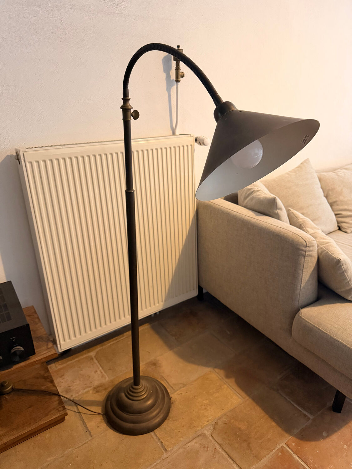 Lampe Laura Ashley vintage métal massif fabriquée au Portugal