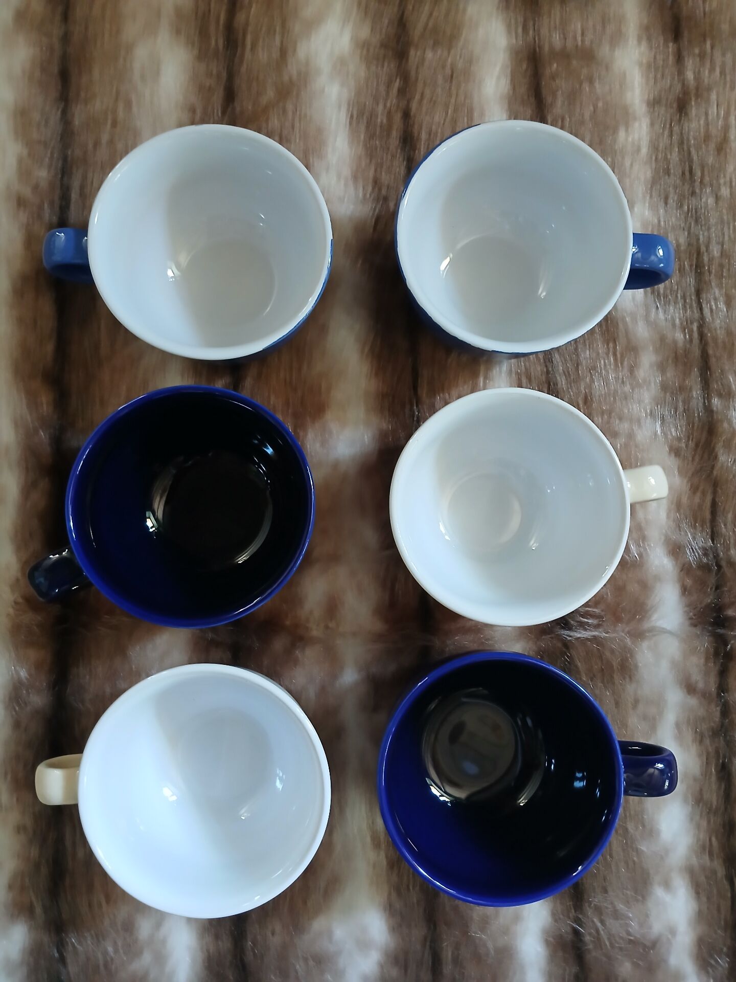 6 antique Émile Henry cups