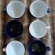 6 antique Émile Henry cups