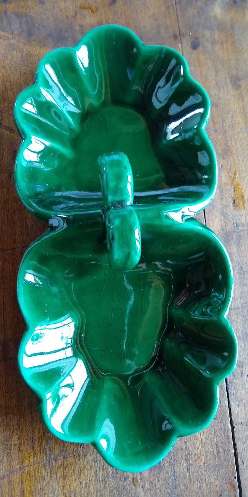 Aperitif servant in dark green Art Deco faience