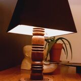 Wooden lamp from the 40s Brutalist style