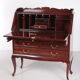 English Mahogany Desk Queen Anne Style, 1970s