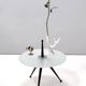 Tripod Beech and Glass Side Table in the Style of Cesare Lacca, Italy, 1980