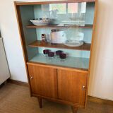 Vaisselier vitrine meuble de rangement vintage pieds compas