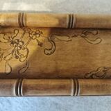 Art Nouveau wood and metal tray