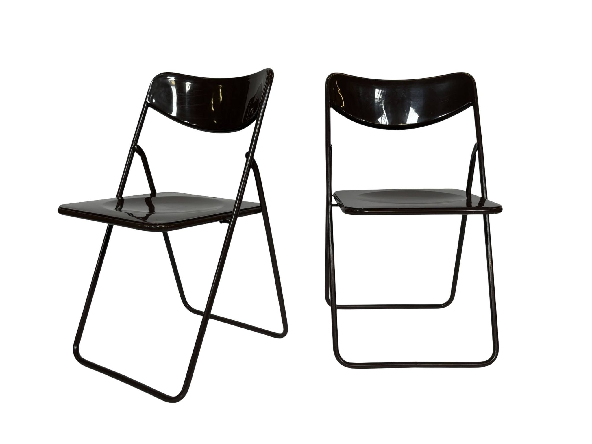 Vintage Ted Folding chairs Niels Gammelgaard for Ikea - Set of four - in Dark Brown
