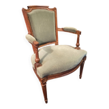 18th century Louis XVI green velvet cabriolet armchair