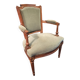 Fauteuil cabriolet velours vert d'époque XVIIIe Louis XVI
