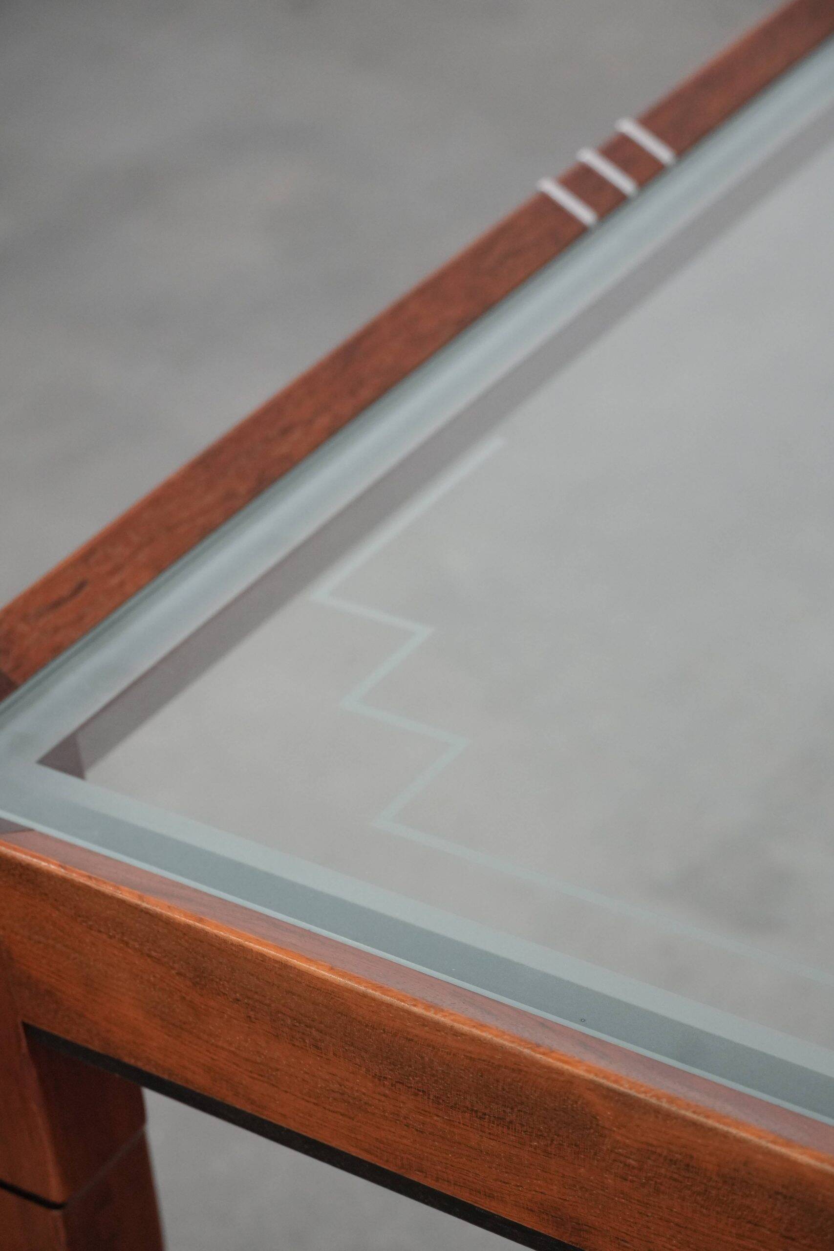 Beautiful Art Deco design coffee table with a glass top