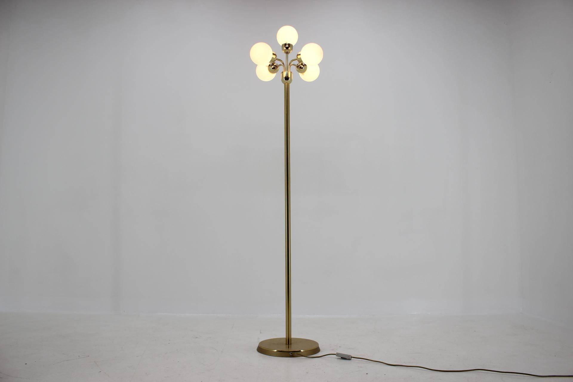 Space Age Brass Sputnik Floor Lamp by Kamenicky Senov / Preciosa, 1970s
