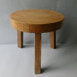 Solid oak tripod stool, circa 1970