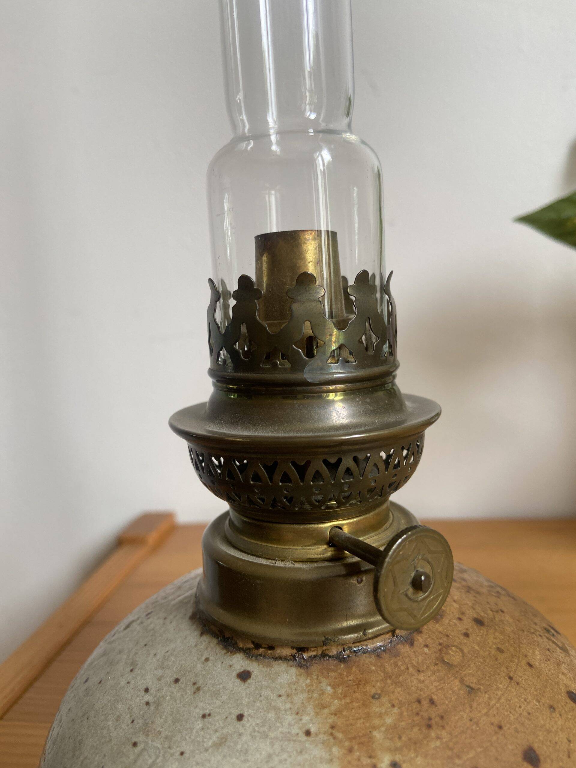 Stoneware oil lamp