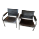 Paire de fauteuils klinte, tord bjorklund en cuir marron 1980