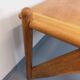 Large vintage brutalist rectangular table made of solid oak wood.
