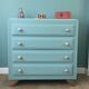 Commode vintage 4 tiroirs pieds compas