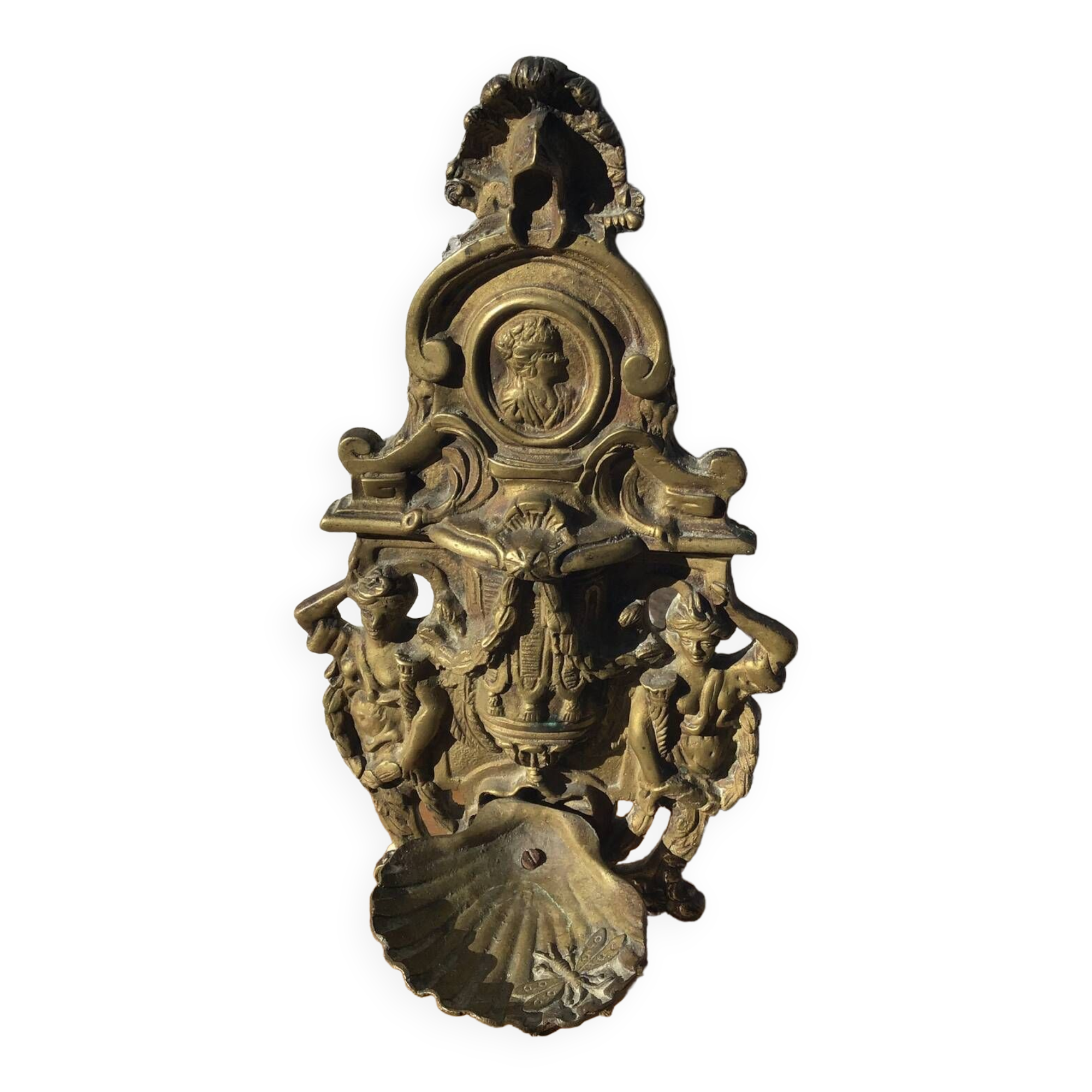 Bronze holy water font
