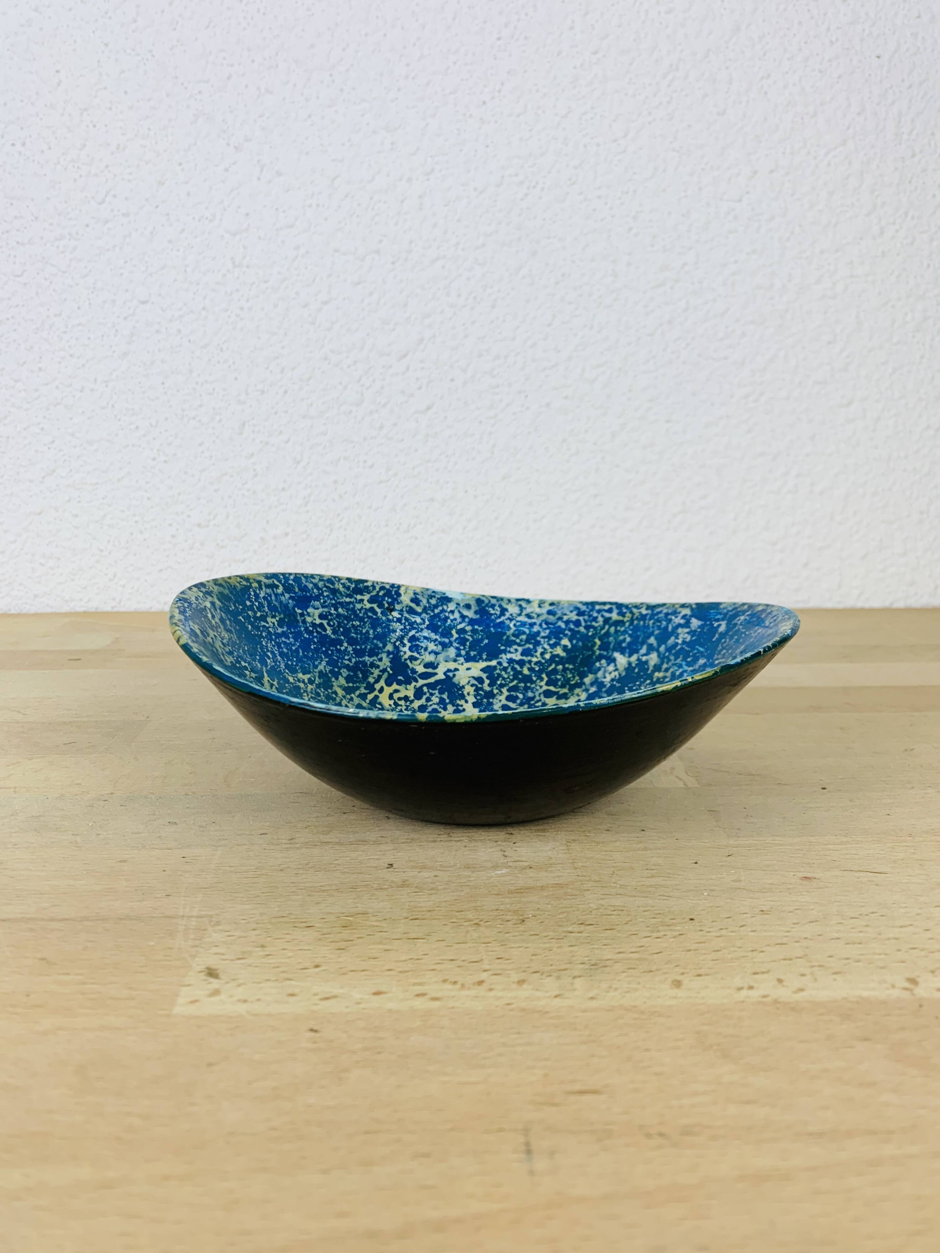 Vintage blue ceramic cup