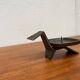 Brutalist Japanese bronze candlestick from the mid-century for Beva, 1960s.