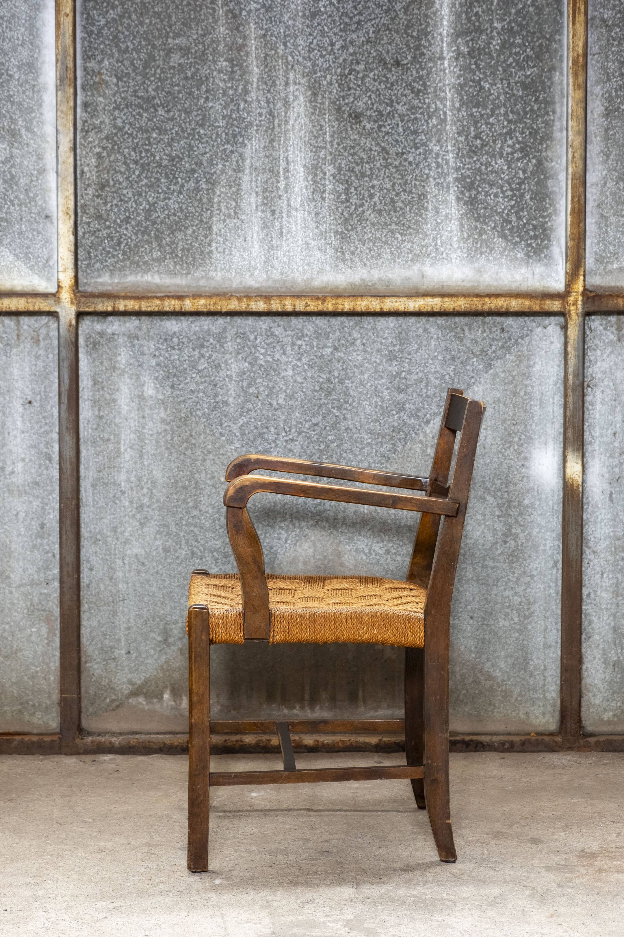 Fauteuil avec assise tissée, Danemark 1930