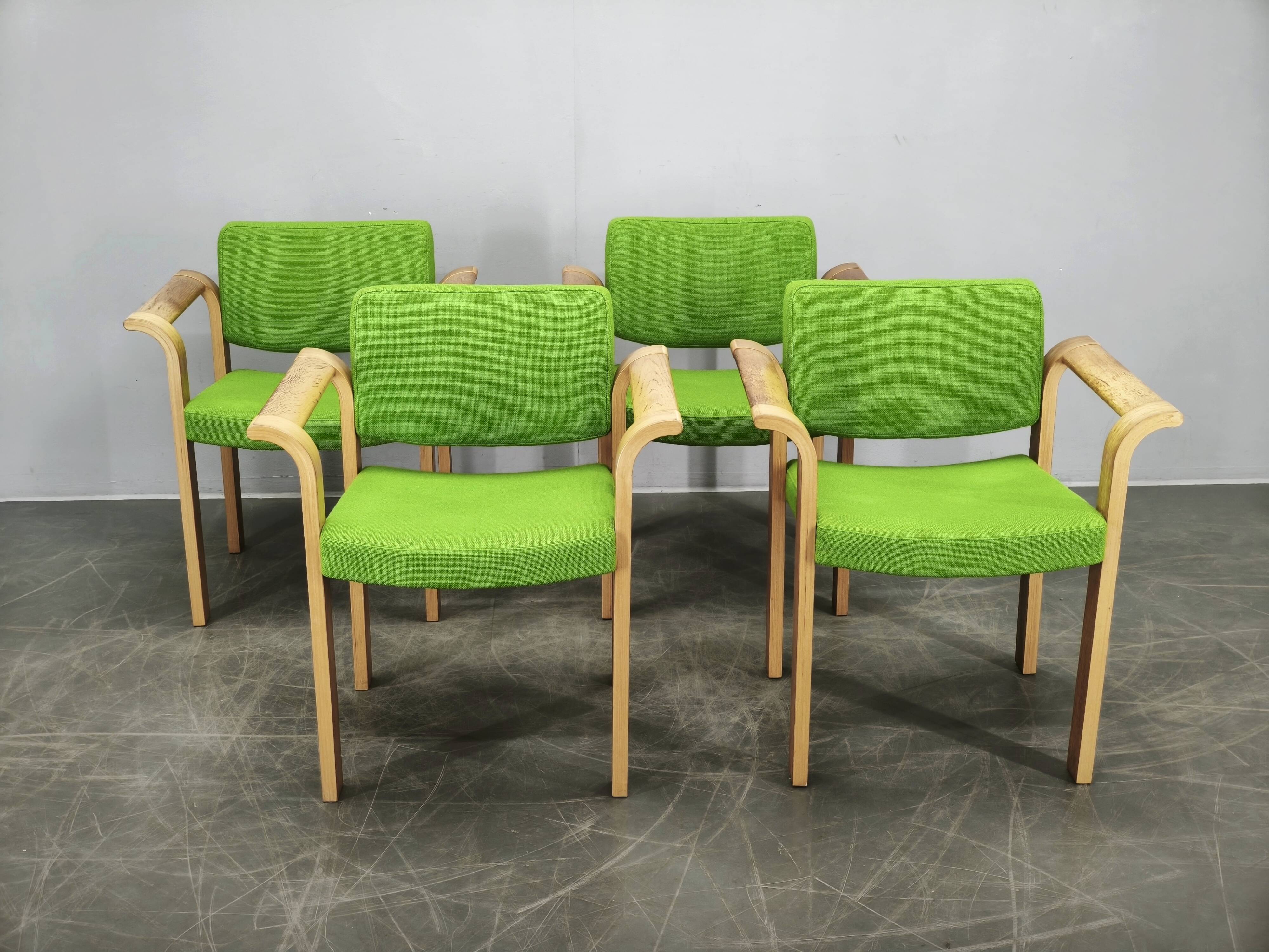 Set of 4 Danish Oak Armchairs by Magnus Olesen, 1960s