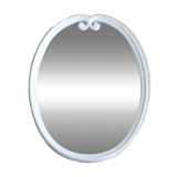 Miroir ovale vintage en fonte émaillée