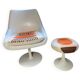 Ensemble 70's fauteuil et tabouret pied tulipe