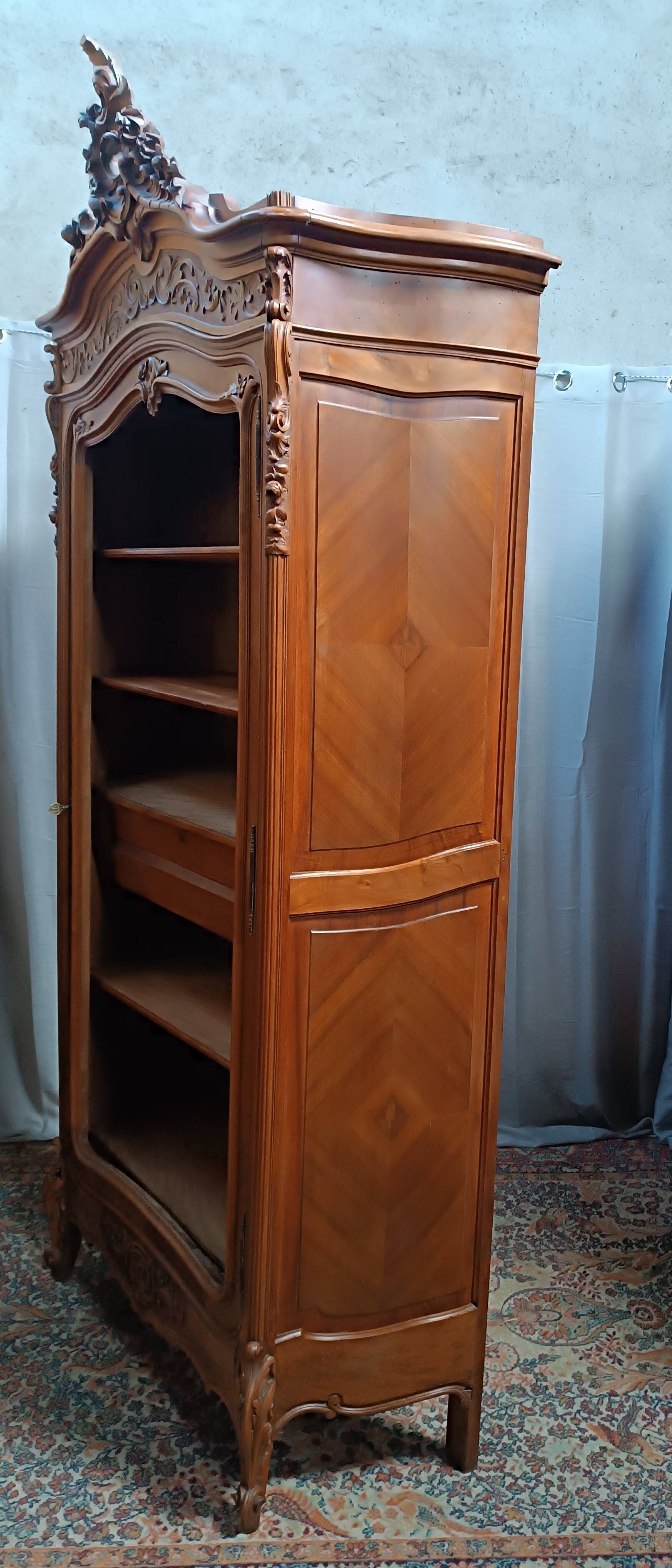 Rococo library in walnut