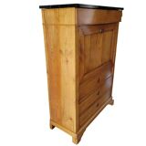 Old solid wood and black marble secretary
