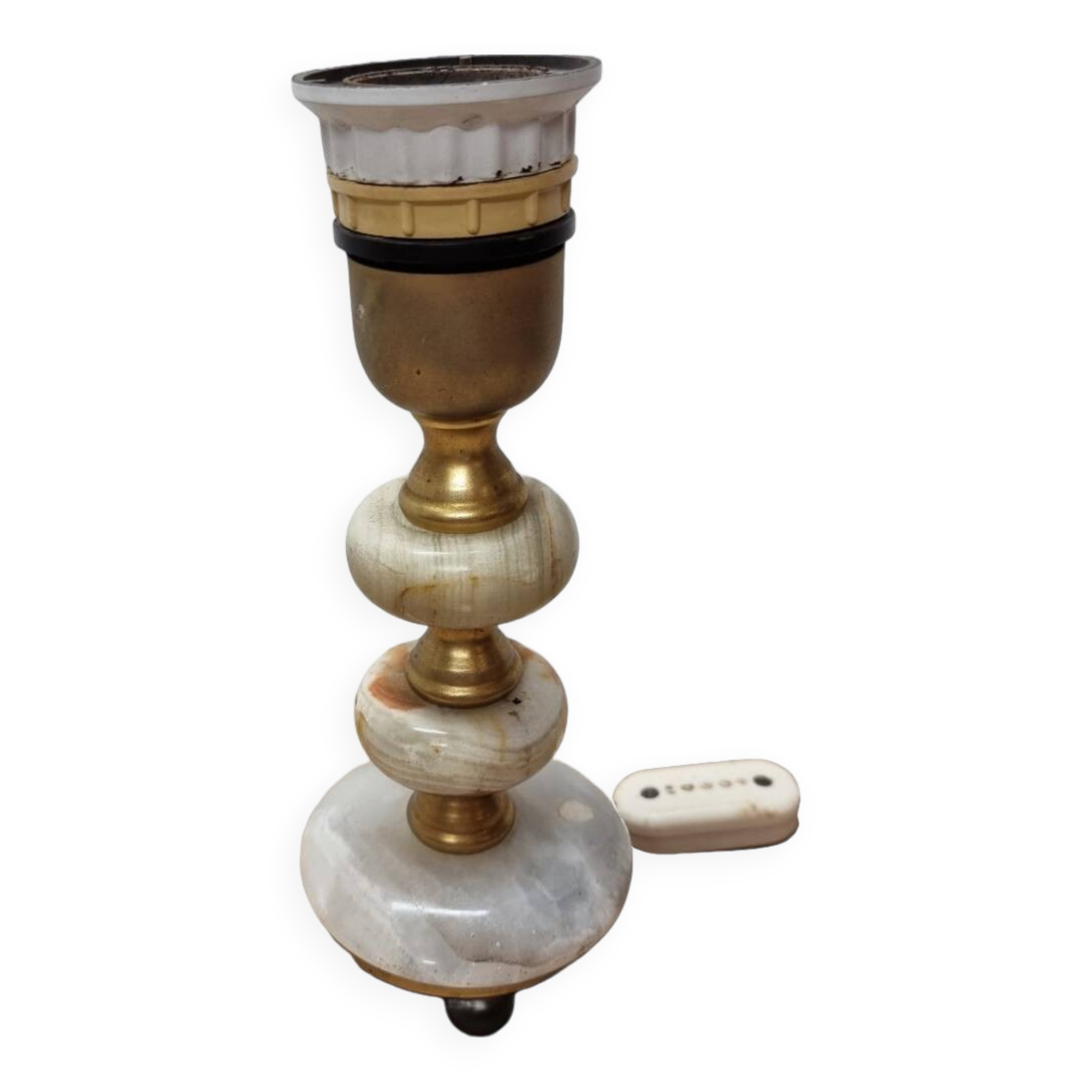 Vintage Onyx Marble Lamp Base, 1960s