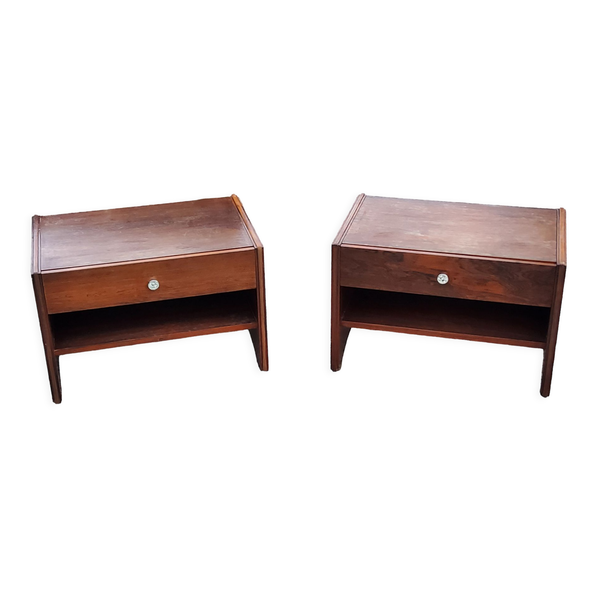 Paire de chevets art déco modernistes en palissandre des années 30