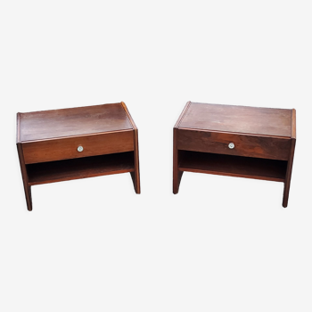 Pair of modernist art deco rosewood bedside tables from the 30s