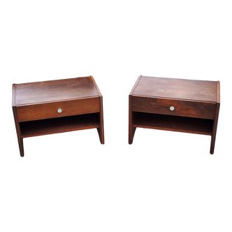 Pair of modernist art deco rosewood bedside tables from the 30s
