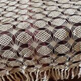 Old ecru white bedspread