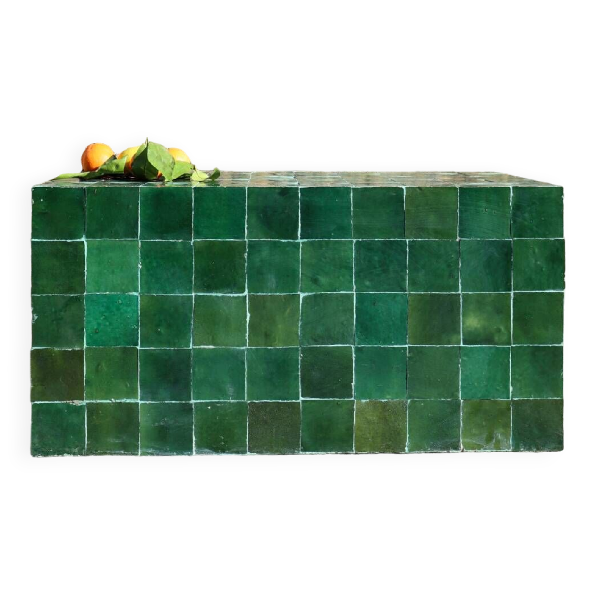 Bottle green modern Zellige coffee table