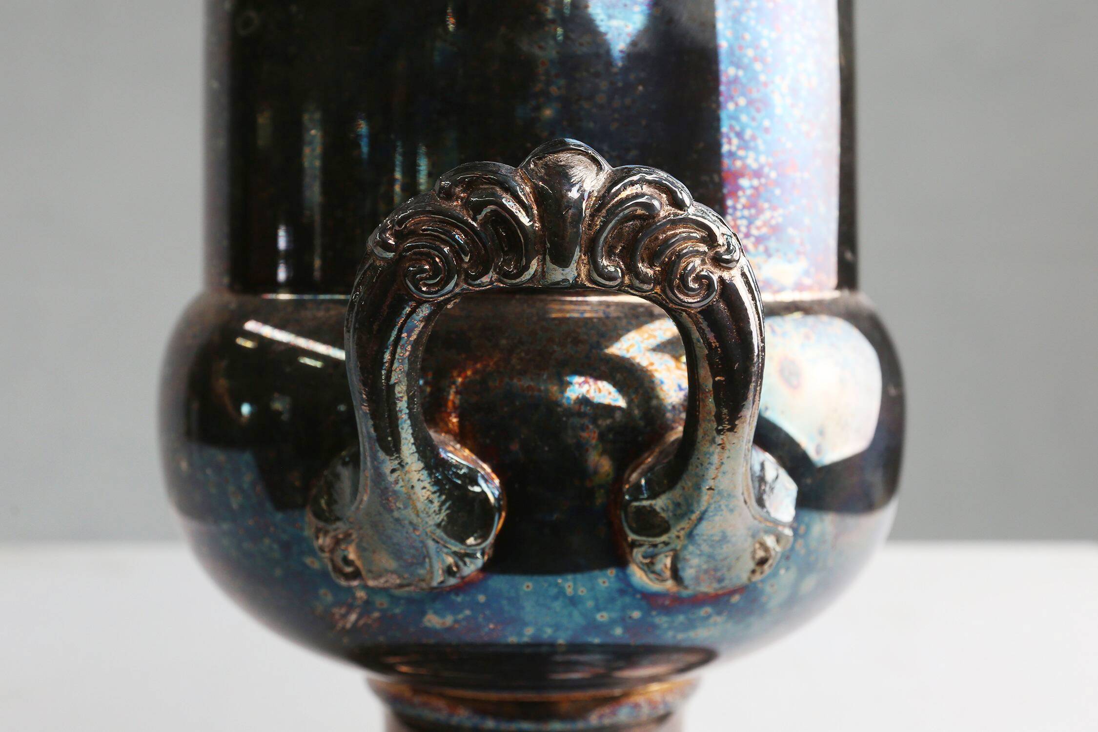 Seau à glace Art déco en laiton plaqué argent, années 1900