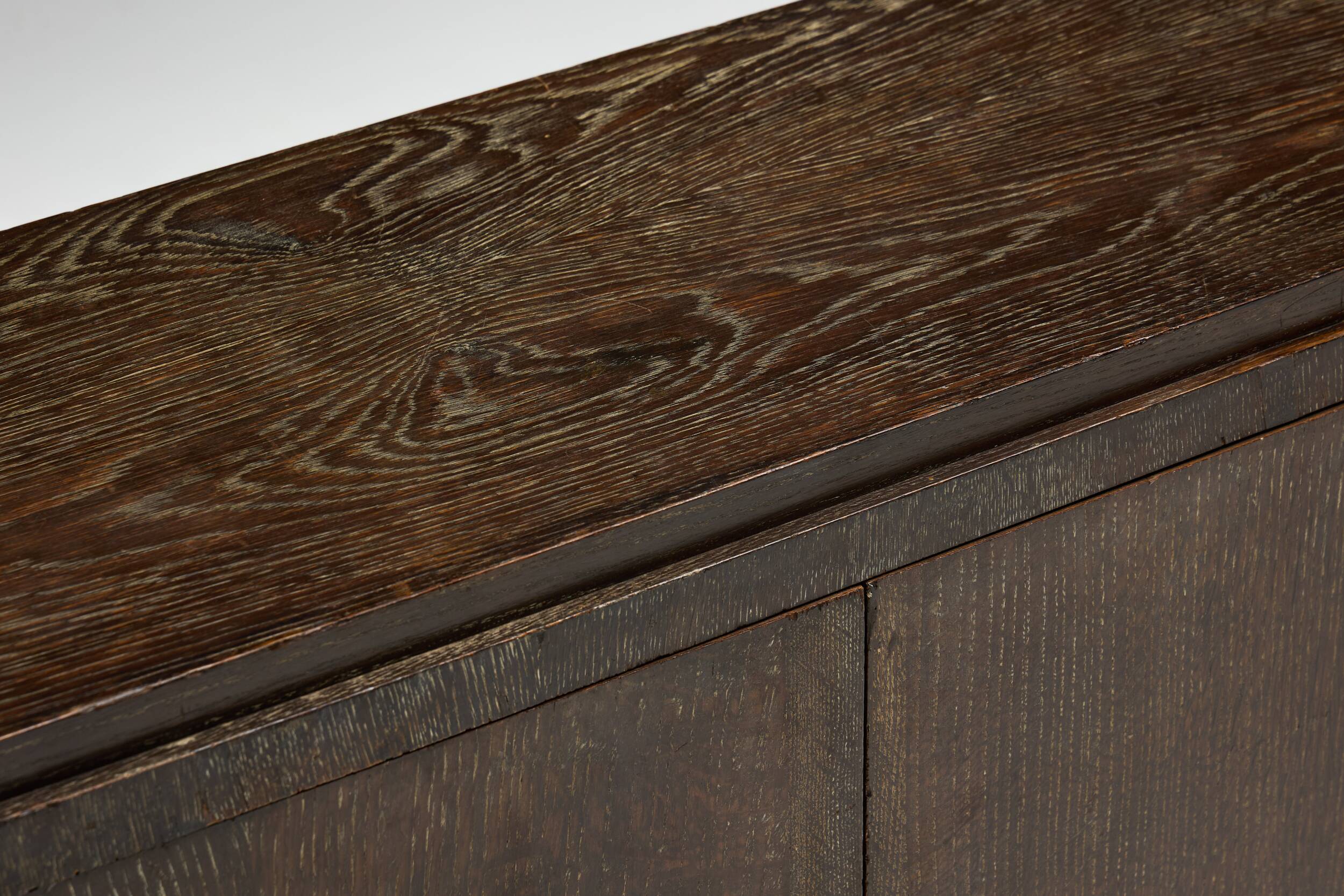 Modernist Art Deco oak cabinet, France, 1940s