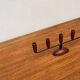 Teak candlestick in mid-century Danish string style, 1960s.