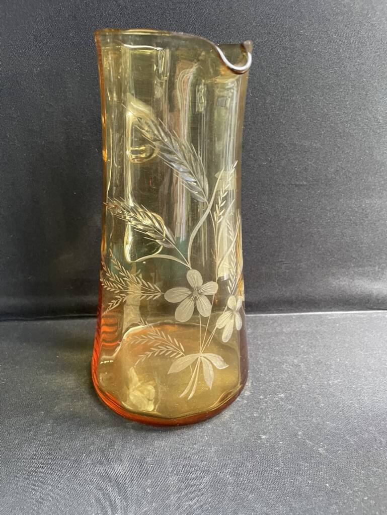 Saint Louis beer service in blown and cut amber crystal – Art Deco