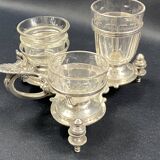 19th century Louis XV style condiment holder, silver or silver-plated metal frame