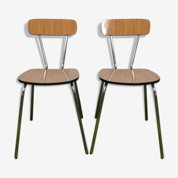 Pair de chaises en formica marron