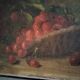 Huile sur toile nature morte cerises