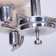 Bauhaus Chandelier in Chrome-Plated Steel and Opaline Glass, Czech, 1930s