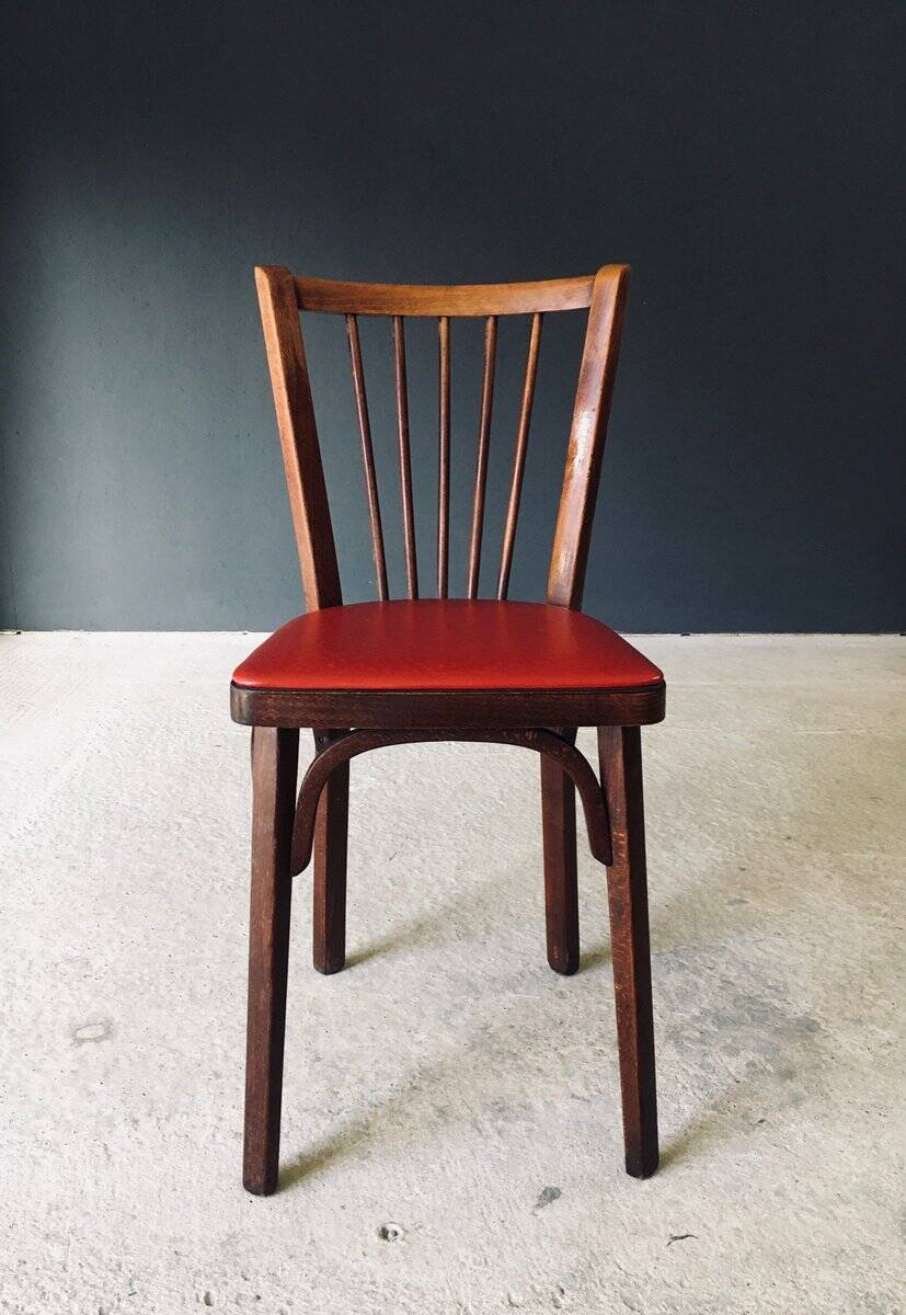 French Reconstruction Bistro Chairs from Baumann, 1950s, Set of 8