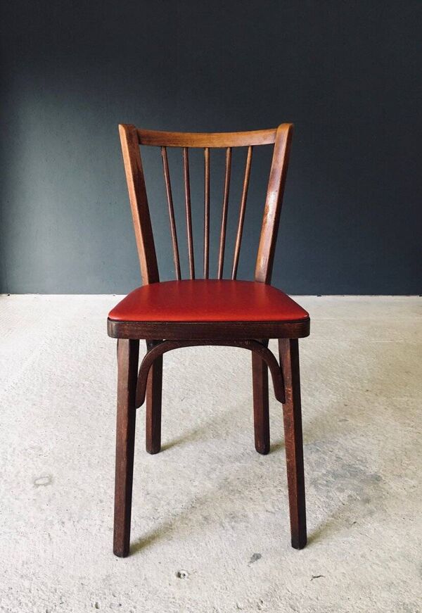 French Reconstruction Bistro Chairs from Baumann, 1950s, Set of 8