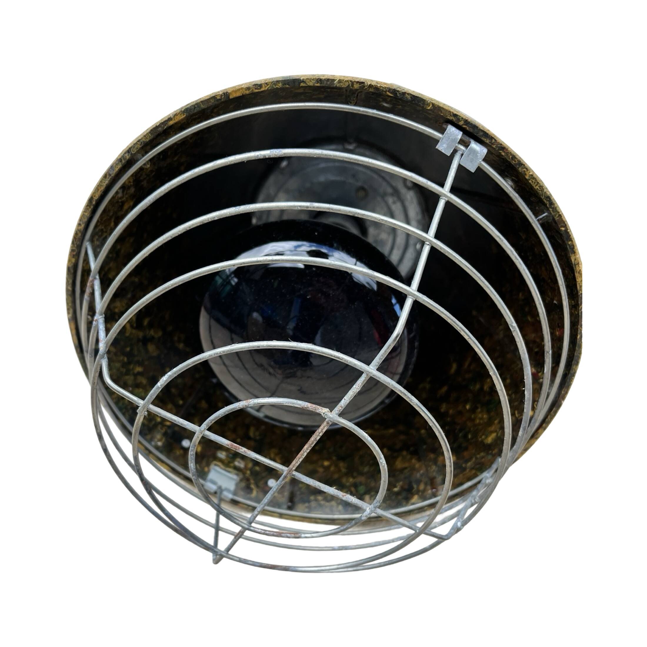 Industrial hanging lamp, heating, Narva Leuchen, Germany, 1970s.