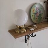 Vintage opaline globe table lamp