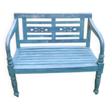 Mid century distressed painted garden bench