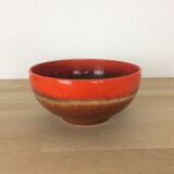 Orange and brown ceramic salad