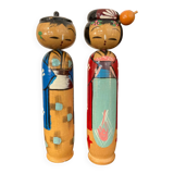 Pair of Kokeshi dolls